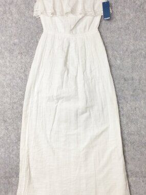 Old Navy White Strapless Eyelet Maxi Dress Romantic Beachwear Boho M Lined